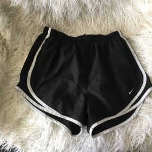 Nike black and white running shorts